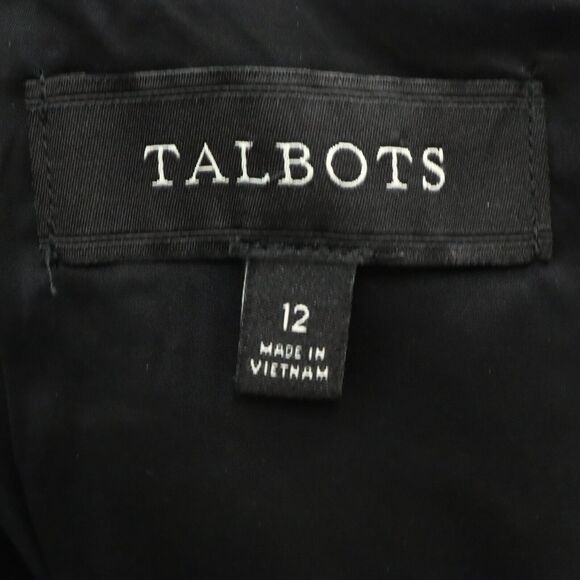 Talbots Skirt 12 Womens Black Beige Animal Print Lined Pencil Snakeskin print - Picture 3 of 9